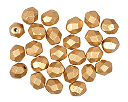 Czech Fire Polished Glass Matte Metallic Flax Round 6mm