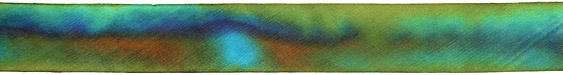 Peacock Hand Dyed 100% Silk Ribbon 1"