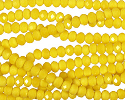 Vintage Yellow Crystal Faceted Rondelle 4mm