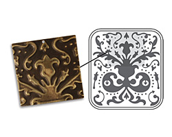 Vintaj DecoEmboss Die Lily Damask 2 3/8"x2 5/8"