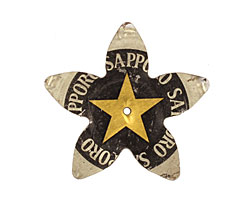 Trinket Foundry Black & Gold (Star) Large 5 Petal Bottle Cap Flower 34mm