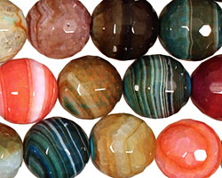 Bold Rainbow Fire Agate Faceted Round 14mm