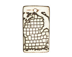Earthenwood Studio Ceramic Oxidation Michigan Counties Pendant 25x45mm