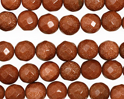 Goldstone Faceted Round 8mm