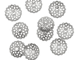 Silver (plated) Beaded Filigree Bead Cap 4x11mm