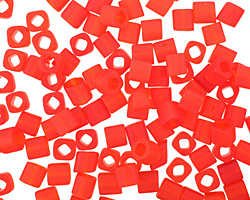 TOHO Transparent Frosted Siam Ruby Cube 4mm Seed Bead