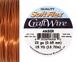 Soft Flex Amber Craft Wire 22 gauge, 15 yards