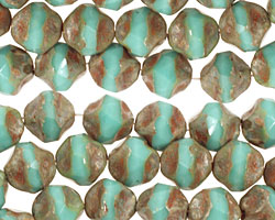 Czech Glass Turquoise Picasso Chandelier Cut 8mm