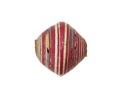 African Paper (magenta, white) Bicone 20x21-22mm