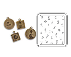 Vintaj DecoEtch Die Lowercase Handwriting 2 3/8"x2 5/8"