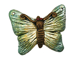 Poison Tree Polymer Clay Green Butterfly 33-34x27-28mm