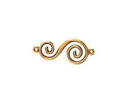 Nunn Design Antique Gold (plated) Swirl Connector 32x14mm