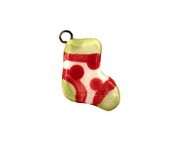 Jangles Ceramic White Stocking Charm 15x17mm