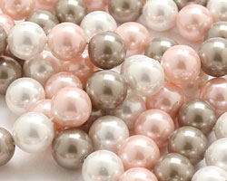 Fawn Shell Pearl Mix Round 8mm