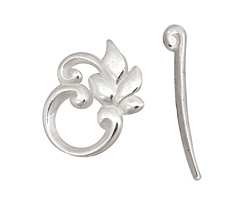 Silver (plated) Ivy Leaf Toggle Clasp 22x19mm, 29mm bar