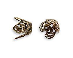 Vintaj Natural Brass Filigree Bead Cap 12mm