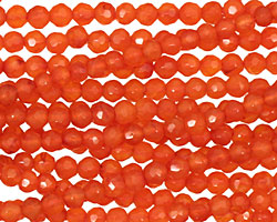 Carnelian (natural-orange) Irregular Faceted Round 4mm