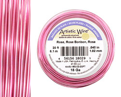 Artistic Wire Silver Plated Rose 18 gauge, 20 feet