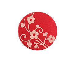 Lillypilly Red Floral Vine Anodized Aluminum Disc 25mm, 24 gauge