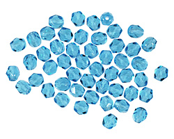 Czech Fire Polished Glass Aquamarine Round 4mm