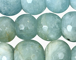 Aquamarine Faceted Rondelle Graduated 8-22mm