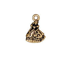 TierraCast Antique Gold (plated) Princess Charm 13x19mm