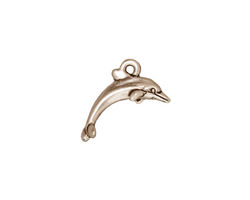 TierraCast Antique Silver (plated) Dolphin Charm 14x15mm