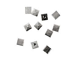 Memory Wire Silver (plated) Cube Endcap 4mm