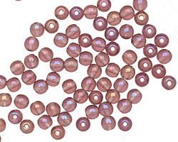 Czech Glass Mid. Amethyst AB Round 4mm