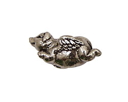 Green Girl Pewter Flying Pig 26x11mm