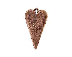 Nunn Design Antique Copper (plated) Elongated Heart Charm 14x27mm