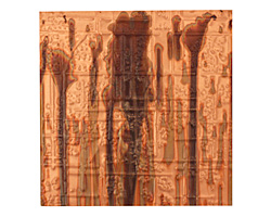 Lillypilly Enchantment Bamboo Embossed Patina Copper Sheet 3"x3", 36 gauge