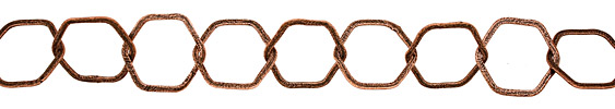 Handmade Antique Copper (plated) Flat Textured Hexagon Chain
