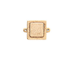 Nunn Design Antique Gold (plated) Raised Tag Mini Square Connector 25x18mm