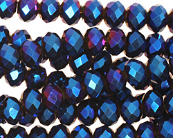 Metallic Cosmos Crystal Faceted Rondelle 8mm