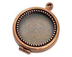 Nunn Design Antique Copper (plated) Small Beaded Locket 30mm