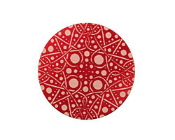 Lillypilly Red Geometrics Anodized Aluminum Disc 25mm, 24 gauge