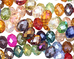 Multi Crystal Faceted Rondelle 8mm