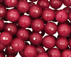 Ruby Jade Faceted Round 8mm