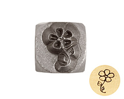 Flower on Stem Metal Stamp 6mm
