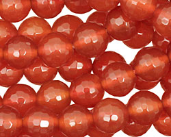 Carnelian Micro-Faceted Round 8mm