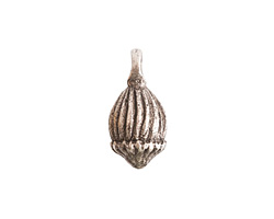 Nunn Design Antique Silver (plated) Small Poppy Pod Charm 9x20mm