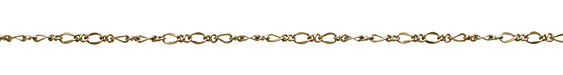 Antique Brass (plated) Curb & Figure 8 Chain
