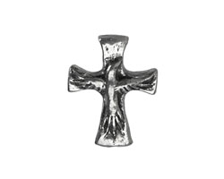 Green Girl Pewter Cross 18x23mm