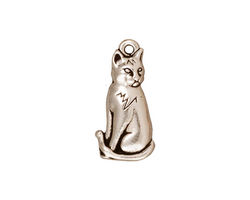 TierraCast Antique Silver (plated) Sitting Cat Charm 10x22mm