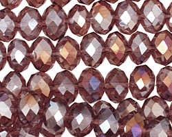Raspberry Mocha AB Crystal Faceted Rondelle 10mm