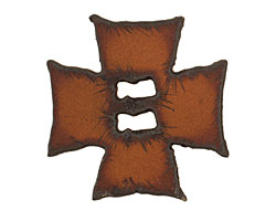 The Lipstick Ranch Rusted Iron Square Cross Button 40mm