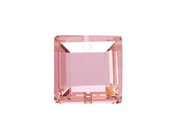Pink Peony Faceted Square 18mm