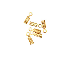 Satin Hamilton Gold (plated) Foldover Crimp End 8x2.5mm