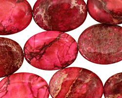 Ruby Impression Jasper Flat Oval 20x15mm
